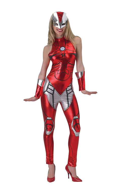 Marvel Secret Wishes Women's Universe Iron Man Rescue Costume Cat Suit and Mask