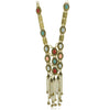 SUNSCSC Vintage Retro Rhinestone Turquoise Long Boho Bohemian Statement Necklace for Women