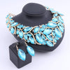 African Beads Jewelry Sets Women Bridal Crystal Statement Necklace Earring Jewelry Sets