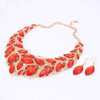 African Beads Jewelry Sets Women Bridal Crystal Statement Necklace Earring Jewelry Sets