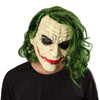 WeixinyuanST Adult Men Knight Joker Clown Costume Latex Mask Creepy Scary Halloween Cosplay Party Props