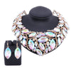 African Beads Jewelry Sets Women Bridal Crystal Statement Necklace Earring Jewelry Sets