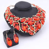 African Beads Jewelry Sets Women Bridal Crystal Statement Necklace Earring Jewelry Sets