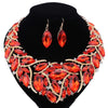 African Beads Jewelry Sets Women Bridal Crystal Statement Necklace Earring Jewelry Sets