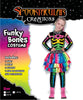 Funky Punky Bones Colorful Skeleton Deluxe Girls Costume Set with Hair Extensions for Halloween Costume Dress Up Parties.