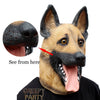 CreepyParty Novelty Halloween Costume Super Bowl Underdog Party Latex Dog Head Mask (German Shepherd)