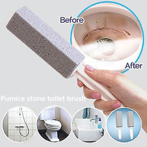 2pcs/set Portable Pumice Stone Water Toilet Bowl Cleaner Brush Wand Tile Sinks Bathtubs 360 Degrees Cleaning Tool