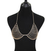 KEORMA Hot Fashion Women Hollow Bra Chain Shape Accessories Rhinestone Brassiere Statement Body Jewelry Necklace Wholesale NK032