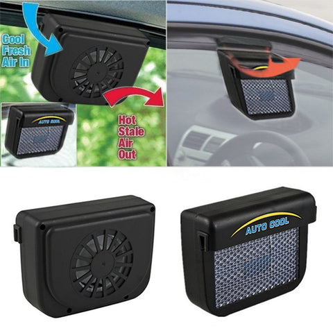 Universal Sun Power Energy Saving Ventilation Car Window Fan Auto Automatic Cooler Air Vehicle Radiator Ventilator Black 