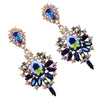 Women Drop Earrings Colorful Flower Big Brand Design Luxury Starburst Pendant Crystal Stud Gem Statement Earrings Jewelry Gifts