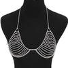 KEORMA Hot Fashion Women Hollow Bra Chain Shape Accessories Rhinestone Brassiere Statement Body Jewelry Necklace Wholesale NK032