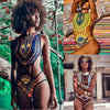 African Print Push-Up Padded Bra Swimsuit