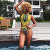 African Print Push-Up Padded Bra Swimsuit