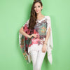 Floral Print Sleeve Chiffon Blouse