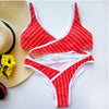 2018 Sexy stripe Cross Bikinis