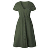 V Neck Cotton Summer Dress