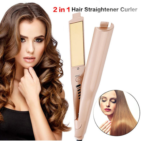 2-In-1 Professional Hair Curler & Straightener